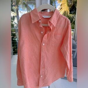 Janie and Jack Coral Button Down Shirt